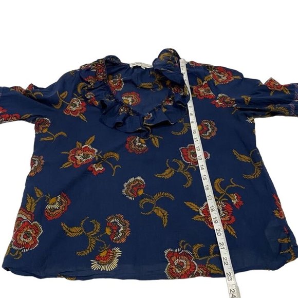 Madewell x Warm Ruffle-Collar Top in Honolulu Hibescus Size M - Picture 8 of 8